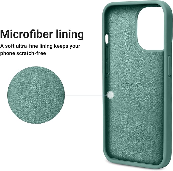 OTOFLY for iPhone 13 Pro Case [Compatible with MagSafe] Full-Body Silicone Shockproof Slim Thin Phone Case for iPhone 13 Pro 6.1 inch (Midnight Green)