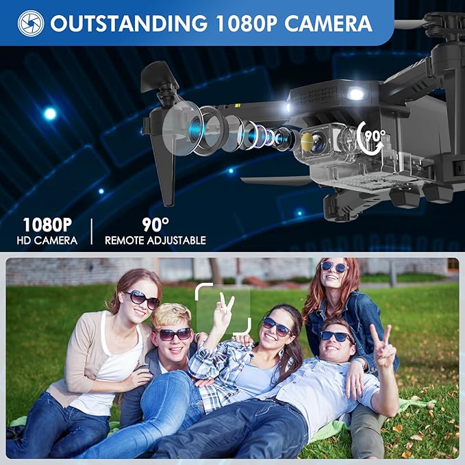 AVIALOGIC Mini Drone with Camera for Kids, Remote Control Helicopter Toys Gifts for Boys Girls, FPV RC Quadcopter with 1080P HD Live Video Camera, Altitude Hold, Gravity Control, 2 Batteries