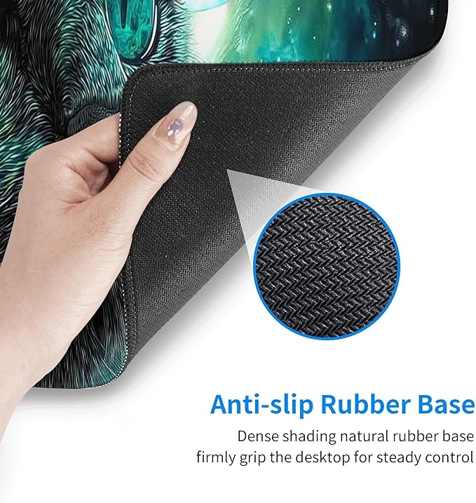 Cat Moon Mouse Pad Extended Large Gaming Mouse Pad XL Stitched Edges for Gamer Home Office 31.5 X 11.8 Inch