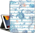 Vimorco Case for iPad 9th/8th/7th Generation 10.2 inch,for iPad Air 3rd 2019,for iPad Pro 10.5 inch 2017/2019,Protective Leather,Pencil Holder,Adjustable Stand Auto Wake/Sleep Smart Cover,Sea Animals
