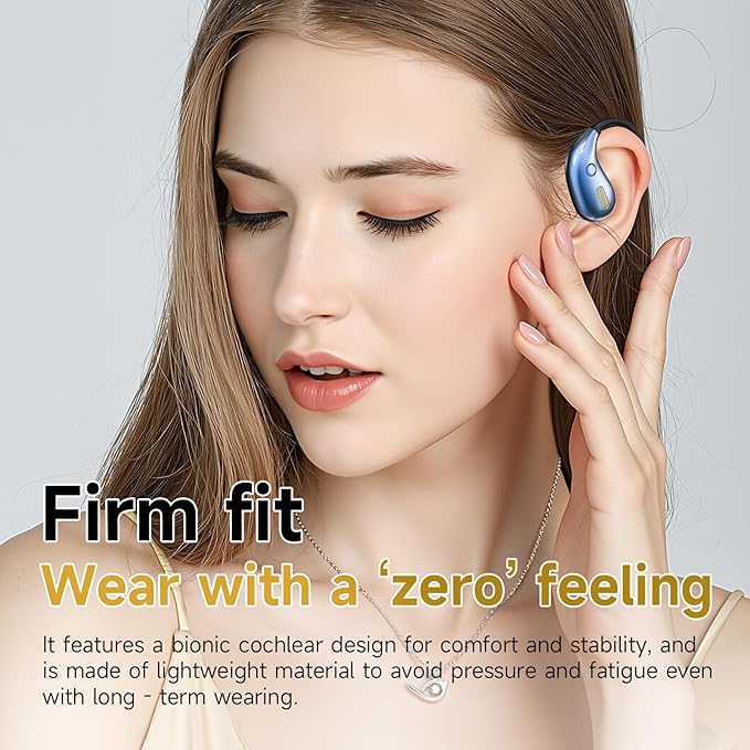 Open Ear Earbuds, Wireless Bluetooth 5.4 Headphones, Stereo Sound IPX7 Waterproof with Ergonomic Earhook for Running, Workout, Travel, Royal Blue