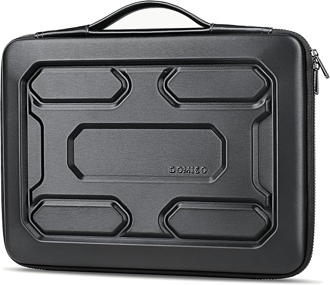 DOMISO 17 inch Laptop Sleeve with Handle Shockproof Computer Bag Waterproof EVA Protective Carrying Case for 17.3" MSI GS73VR Stealth Pro/HP Envy 17/LG Gram 17"/ROG Strix GL702VS, Black