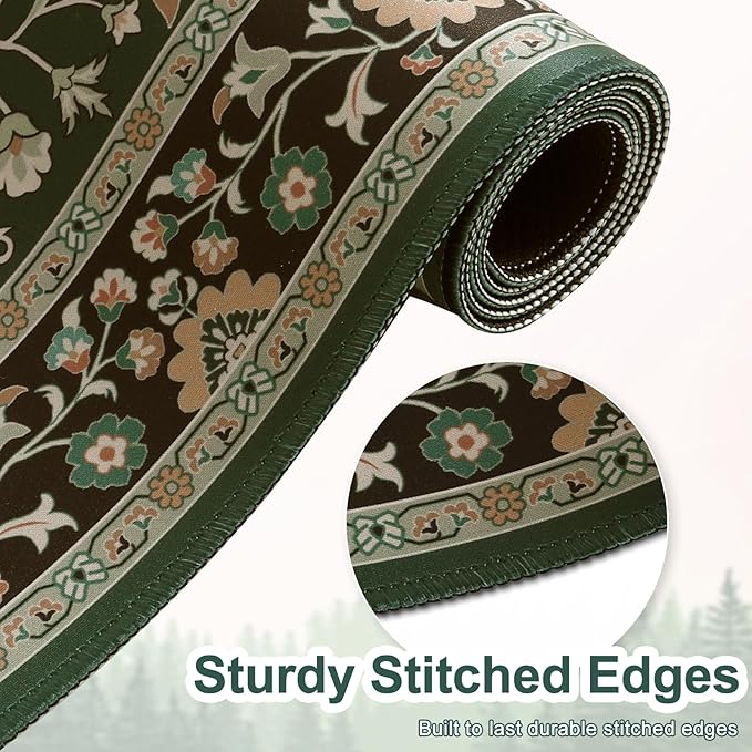 Desk Pad Mat, Stitched Edges Cute Desk Mat, Non-Slip Tiger Desk Mat Gaming, Smooth Green Mouse Pad, Soft Desk Cushion for Office Home 35.4 x 15.7 Inches (Green)