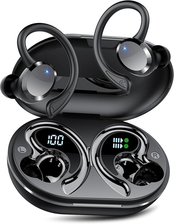 Wireless Earbuds, 2026 Bluetooth 5.4 Headphones HiFi Stereo, Bluetooth Earbuds with ENC Noise Cancelling Mic, IP7 Waterproof in Ear Earphones, 68H Dual LED Display Ear buds for Workout Sports