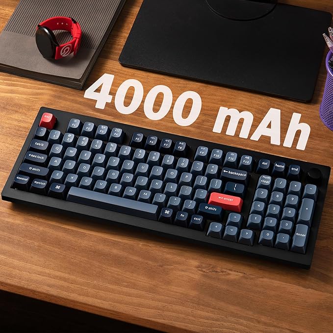 Keychron V5 Max Custom Wirless Mechanical Keyboard, 2.4 GHz/Bluetooth/Wired 3-Mode 100 Keys RGB Backlight QMK/VIA Programmable Macro, Hot-Swap Gateron Jupiter Brown Switch PBT Keycaps for Mac Windows