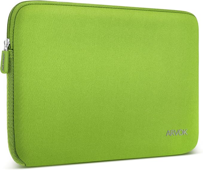 Arvok 11 11.6 12 Inch Laptop Sleeve Case for MacBook Air 12, Water-Resistant Neoprene Notebook Computer Tablet Sleeve, Carrying Bag Cover for Chromebook/HP/Dell/Lenovo/Asus/Acer, Bamboo Green