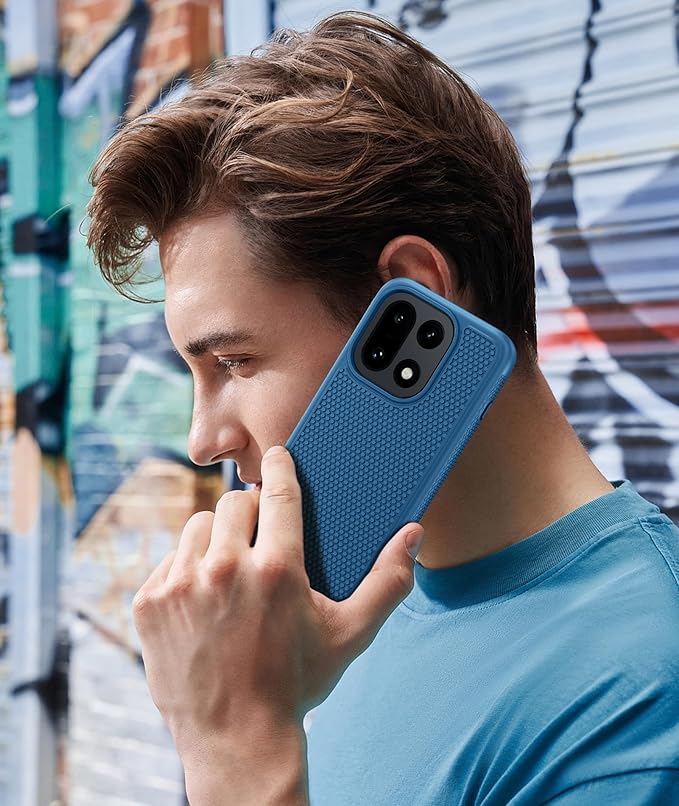 FNTCASE for OnePlus 15 Case: 14FT Heavy Duty Military Grade Drop Protection for One Plus 15 Case with Screen Protector, Non-Slip Anti-Fingerprint Shockproof Matte Soft TPU Phone Cover - Blue