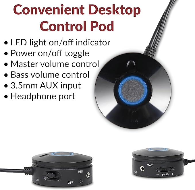 Cyber Acoustics CA-3908 2.1 Multimedia Speaker System with Subwoofer, 92 Watts Peak Power, Deep Bass, Perfect for Music, Movies, and Games on Desktops, Laptops, Consoles