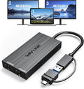 WAVLINK USB 3.0 or USB C to Dual HDMI 4K@60hz Splitter Extended Display for Dual Monitor, Displaylink Adapter Two HDMI 4K 60Hz for Apple Mac M1-M5/Macbook Neo or Windows 10/11,Driver Required