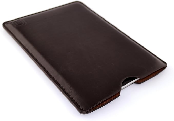 Dockem Executive Sleeve for iPad mini 6, 5, 4, 3, 2, 1: Premium Synthetic Leather Tablet Case: Slim, Microfiber Lined, Professional, Protective Cover (Dark Brown)