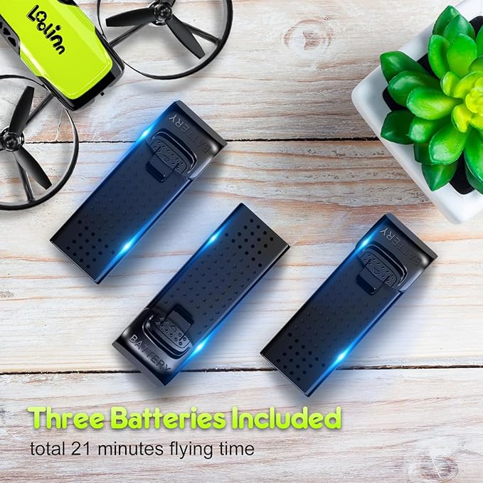 Loolinn | Drones for Kids 8+ Gift with Camera - Mini Drone with 90° Adjustable Camera, Safe for Kids, Photos and Videos, Includes three batteries (Gift for Kids)