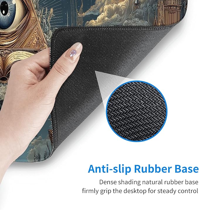 Gothic Masonic Mouse Pad Extended Large Gaming Mouse Pad XL Stitched Edges for Gamer Home Office 31.5 X 11.8 Inch