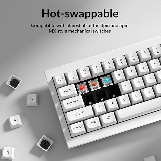 Keychron Q4 Wired Custom Mechanical Keyboard, QMK/VIA Programmable Macro, Full Aluminum, Hot-Swappable Gateron G Pro Brown Switch, 60% Layout Double Gasket Compatible with Mac and Windows - White