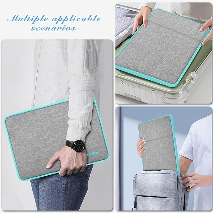 Hseok Laptop Case 13 Inch Sleeve Compatible with MacBook Neo 13, MacBook Air Pro 13 M5/M4/M3/M2/M1, iPad Pro Air 12.9" 13", XPS 13, Protective Computer Bag with Side Pocket & Dual Zippers,L02G02