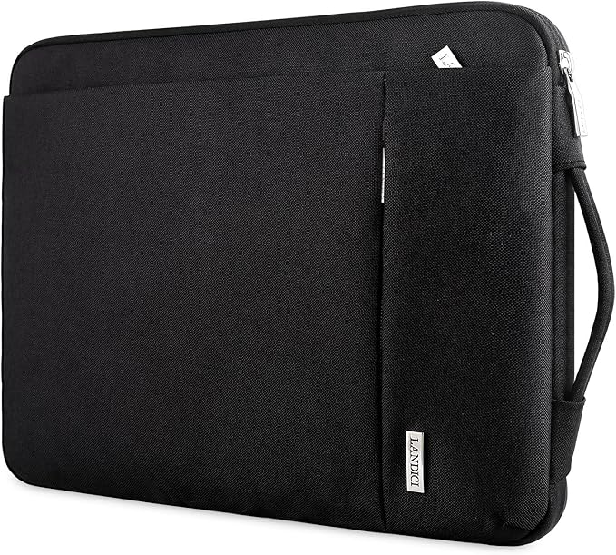 LANDICI 360° Protective Laptop Sleeve 15.6 Inch for MacBook Pro 16 M2/M1,MacBook Air 15,Computer Bag Carrying Case for 15-16 Inch HP Dell Asus Notebook, Slim, Shockproof, Waterproof, Black