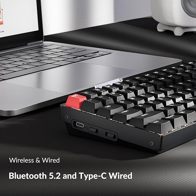 Keychron K4 96% Layout QMK Wireless and Wired Options Mechanical Keyboard, White Backlight Super Banana Switch, Paired with Shine-Through Double-Shot PBT Keycaps for Mac Windows-Version 3