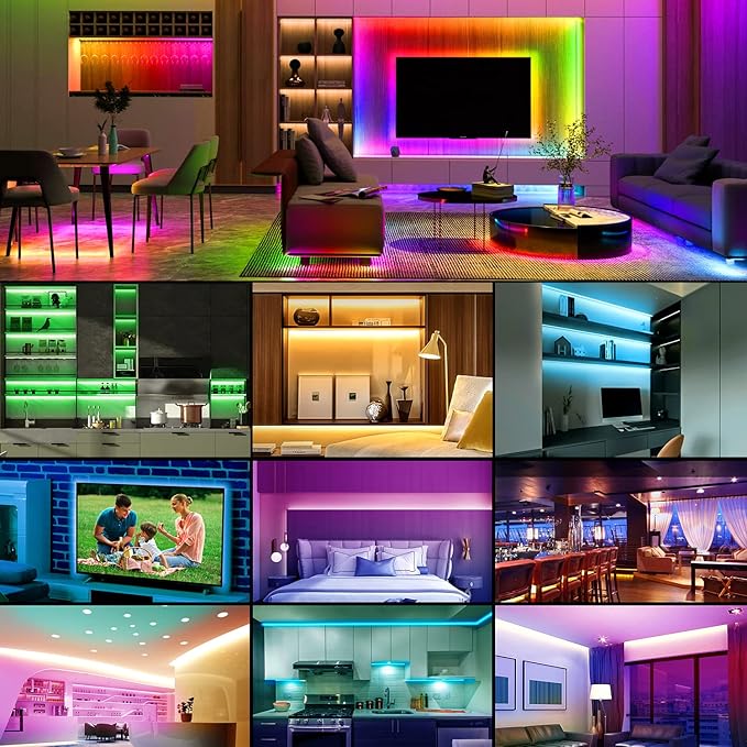 LED Strip Lights Kit, 2x6.56Ft RGB LED Lights Strip for 40-60in TV LED Backlight, Color Changing Strip Light Waterproof IP65 with Remote, USB TV Lights Bias Lighting for Home PC Monitor Desk