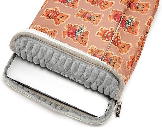 Kinmac Bear Pattern 360° Protective Water Resistant Laptop Case Bag Sleeve with Handle for MacBook Pro 14 inch and 14 inch-14.4 inch Laptop
