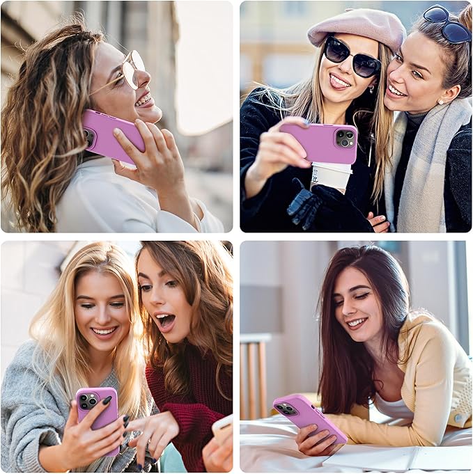 OTOFLY Compatible with iPhone 13 Pro Case,Liquid Silicone Slim Protective Shockproof Phone Case Cover with Anti-Scratch Microfiber Lining, 6.1 inch (Lilac Purple)