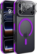 for iPhone 17 Pro Max case with Camera Lens Protector [10Ft Military-Grade Protection] Compatible with fit MagSafe Shockproof Cover Phone case for iPhone 17 Pro max 6.9 inch, Purple Bumper