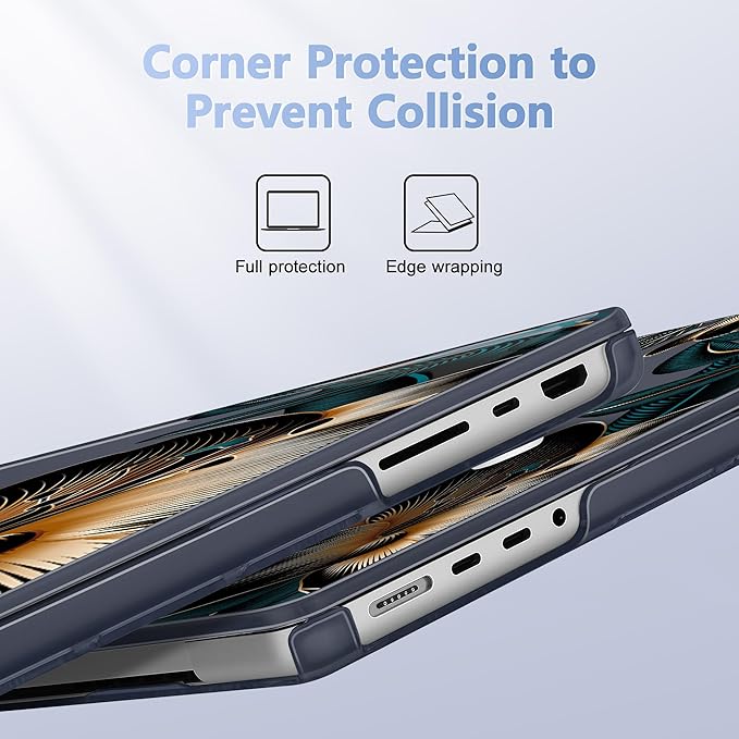 May Chen for 2026 MacBook Pro 14-inch M5 M4 M3 M2 M1 Pro/Max Chip, Release 2026 2025-2021, Model A3427 A3426 A3434 A3112 A3401 A3185, Plastic Hard Shell with Keyboard Cover, Golden Lilies Flowers