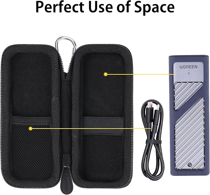 Aenllosi Hard Case Compatible with UGREEN NVMe and SATA M.2 Enclosure,Holder for NVMe SSD Enclosure(Case Only)