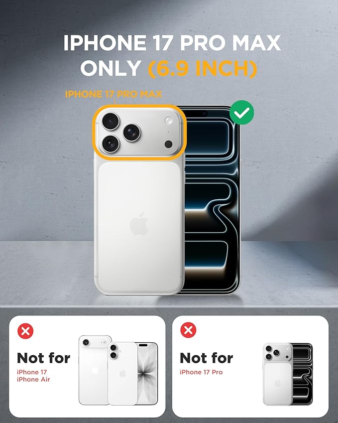 Miracase Magnetic for iPhone 17 Pro Max Case with Privacy Screen Protector [Compatible with MagSafe],Full Camera Protection and Full Body Shockproof Bumper 17 Pro Max Phone Cover 6.9", Clear