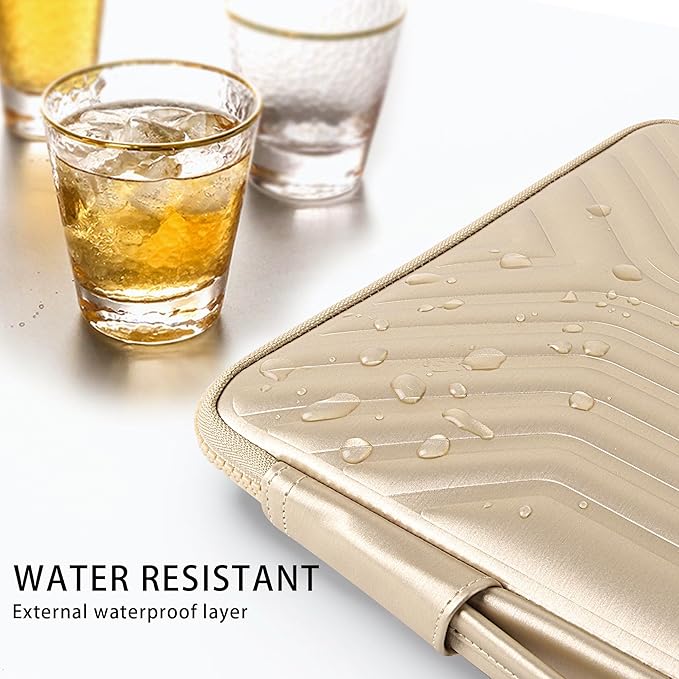 DOMISO 15.6 Inch Laptop Sleeve Case, Shockproof Waterproof Soft EVA Protective Bag with Handle, Lightweight Carrying Case for MacBook, Dell, HP, Lenovo, ASUS,Gold