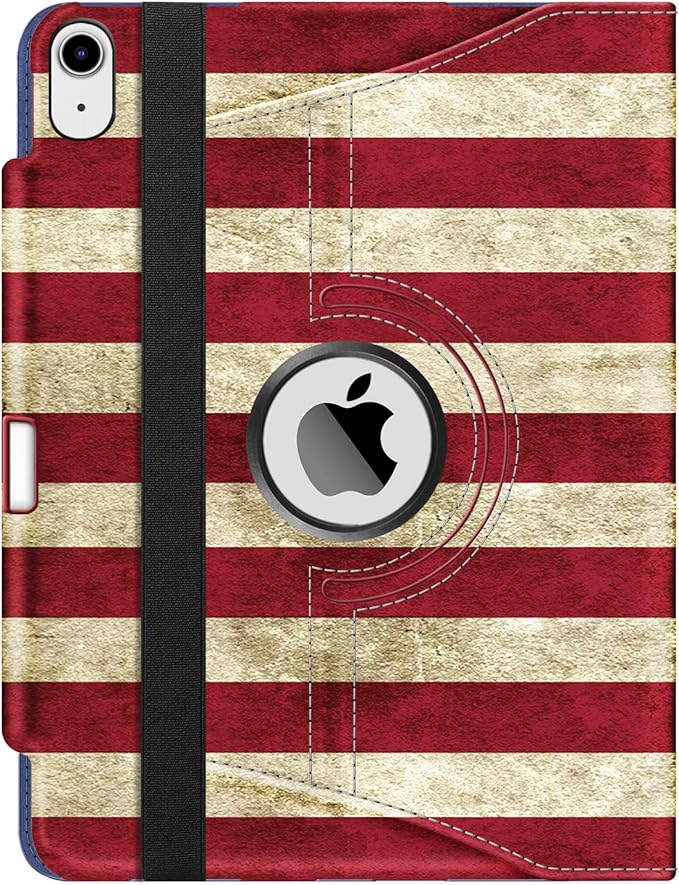 Fintie Rotating Case for iPad Air 11-inch M4/M3/M2 (2026/2025/2024), iPad Air 5th (2022) / 4th Generation 10.9 Inch - 360 Degree Rotating Protective Stand Cover with Pencil Holder, US Flag