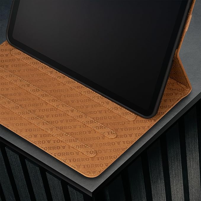 TORRO Case Compatible with iPad Air 11" M4 (2026), M3 (2025) & M2 (2024) and iPad Air 5th / 4th Gen - Leather Folio Cover, Stand, Apple Pencil Charging, Auto Wake/Sleep (Tan)