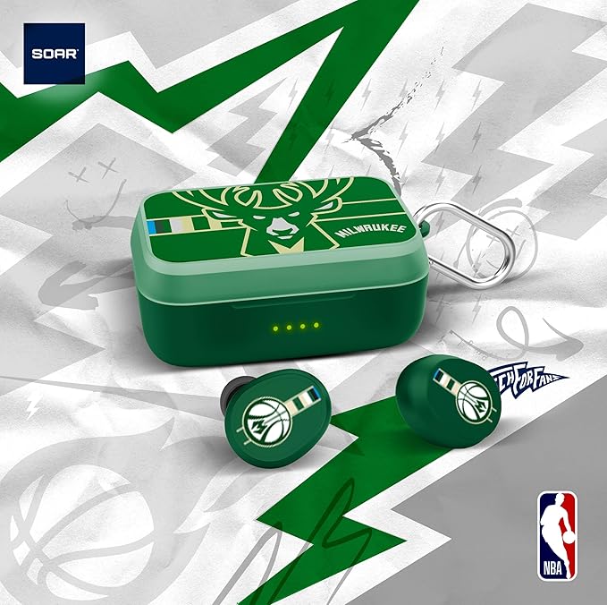 SOAR NBA Wireless Sport Earbuds: Comfortable Fit & Convenient Charging