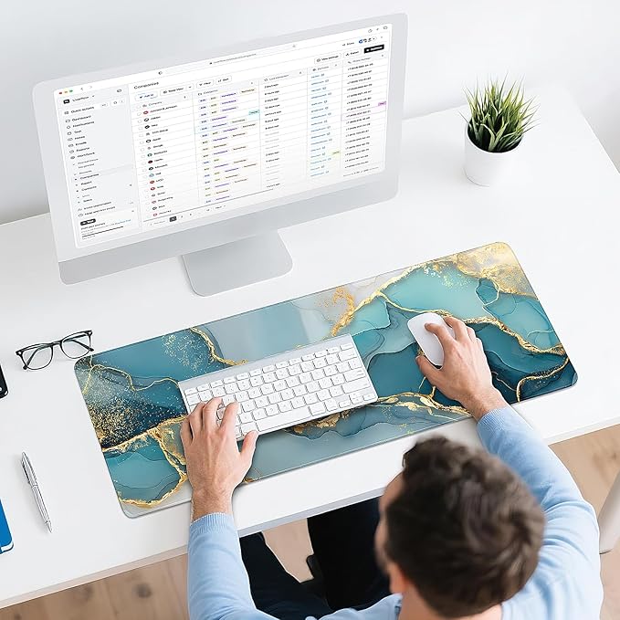 Gaming Mouse Pad - (31.5"×11.8") Marble Large Mouse Pads for Desk - Desk Mat for Keyboard and Mouse with Non-Slip Base, Desks Pad Matfor Game/Office & Home