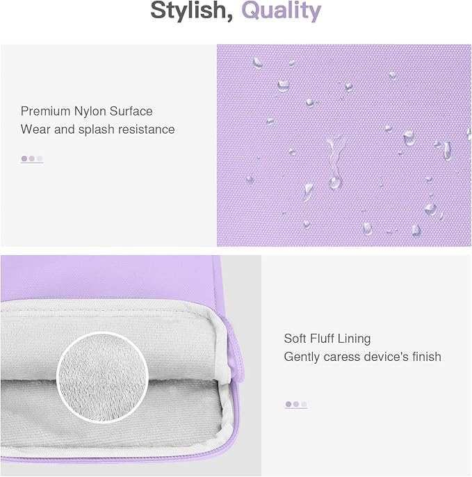 MoKo Padded Ereader Sleeve Case for 6-7 inch Tablet Bag, Compatible with 7" eReader Colorsoft Signature Edition 2024, 6" Kobo, 6" Nook, Lilac