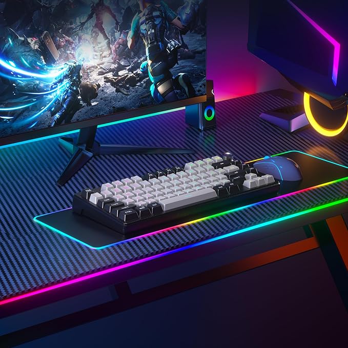 MageGee Mini 60% Gaming Keyboard, RGB Backlit 75 Key Ultra-Compact Keyboard, TS75 Ergonomic Waterproof Mechanical Feeling Office Computer Keyboards for PC, MAC, PS4, Xbox ONE Gamer