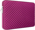 RAINYEAR 15.6 Inch Laptop Sleeve Diamond Foam Shock Resistant Neoprene Padded Case Fluffy Lining Zipper Cover Carrying Bag Compatible with 15.6" Notebook Computer Chromebook (Rose Red)