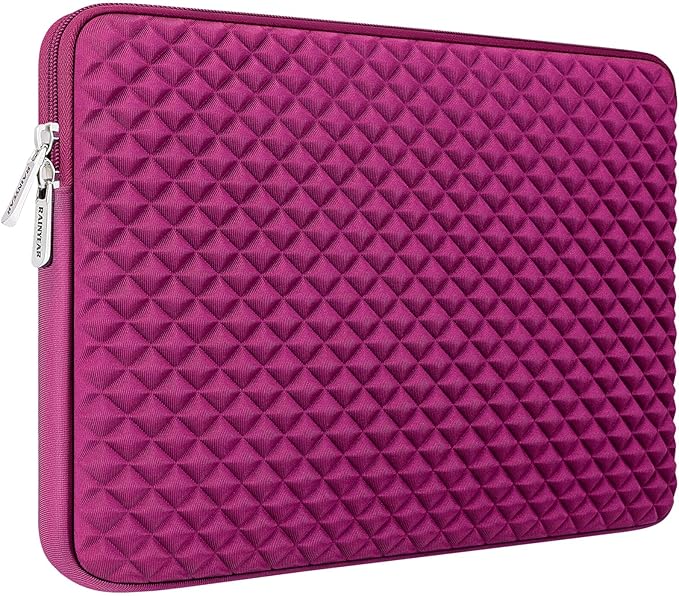 RAINYEAR 13 Inch Laptop Sleeve Diamond Foam Case Bag Compatible MacBook 14", 13.3" MacBook Air/Pro A3449 A3113 A3240 A2681 A2337 A2338 & for 13.3" PC Notebook Chromebook (Rose Red)