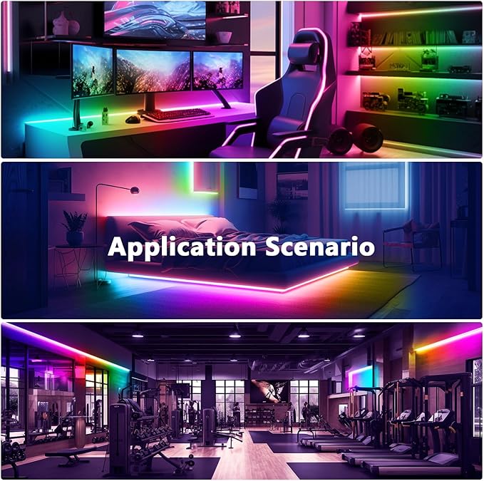 DAYBETTER Smart IC LED Strip Lights, BGRIC LED Lights for Bedroom, DIY Multiple Colors on One Line, App Control Color Changing Strip Lighting Music Sync Home Decor 16.4 ft (Pack of 2)