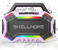 ShellHome Bluetooth Outdoor Speakers, 80W(Peak) Loud Wireless Speaker, 30H Playtime, RGB Lights, BassUp 2.0, IPX6 Waterproof, TWS, Bluetooth 6.0, Portable Boombox for Party, Pool, Beach (Pink)