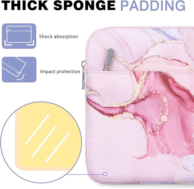 MoKo 9-11 Inch Tablet Sleeve Bag Carrying Case Fits iPad Pro 11 M5/Air M3, iPad A16 2025, i-Pad 10th 10.9, i-Pad 9/8/7th Gen 10.2, iPadAir 5/4th 10.9, Tab S8 11"/Tab A 10.1,Cloudy Pink
