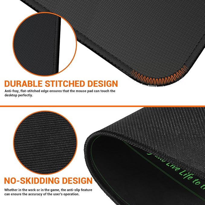 ProbTis Excel Cheat Sheet Desk Pad, Upgraded Pro Version, Excel Shortcuts Mousepad Stitched Edges, Non-Slip Base Keyboard Mats, XXL Giant Mouse Pads for Desk, 35.4”x15.7”, Back to School