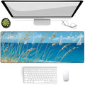Gaming Mouse Pad, Blue Seaside Coastal Beach Large Mouse Pad, Desk Mat, Non-Slip Rubber Base MousePads for Computers Laptop Office School Home Accessories Decor 31.5" x 11.8"