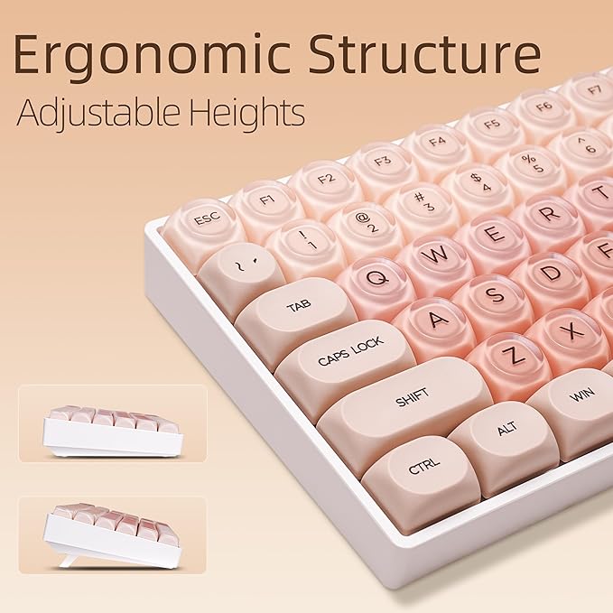 ZORNHER ZH100 Foundation Mechanical Keyboard,98% Pink Creamy Keyboard with Number Pad,Full Size Gaming Keyboard Cute,Jelly MOA Profile Round Keycaps,Creamy Sounding Linear Switches,PC Gaming