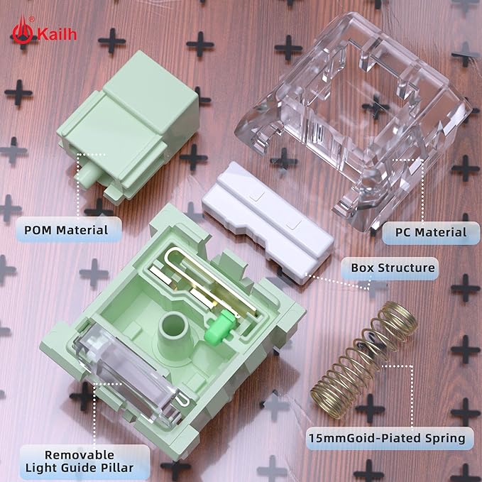 Kailh Box Bamboo Clicky Keyboard Switch,3-pin 55gf Heavy Typing & Gaming Switches for MX Mechanical Keyboard(72pcs)