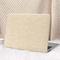 Seorsok Compatible with MacBook Pro 14inch Case 2026 2025-2021 M5 M4 M3 A3426 A3427 A3434 A3112 A3185 A3401 M2 A2779 M1 A2442,Leather Plastic Hard Shell Case&Keyboard Cover,Khaki Woven No Logo Cutout