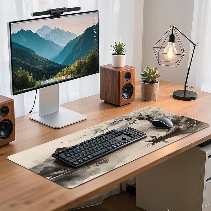 Gaming Mouse Pad - (31.5"×11.8") Japanese Painting Large Mouse Pads for Desk - Desk Mat for Keyboard and Mouse with Non-Slip Base, Desks Pad Matfor Game/Office & Home