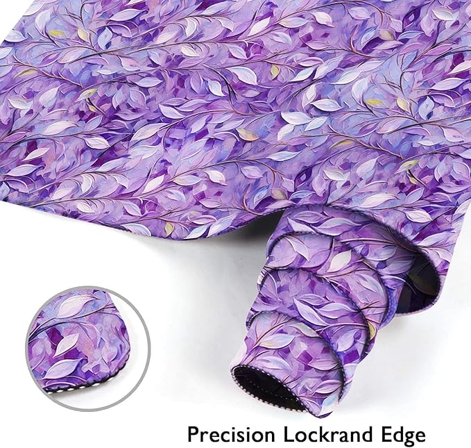 Britimes Purple Leaves Abstract Oil Painting Large Mouse Pad Non-Slip Leaves Colorful Desk Pad Keyboard and Mouse Desk Mat Gaming Mousepad for Game, Office & Home, 31.5 x 15.7 in