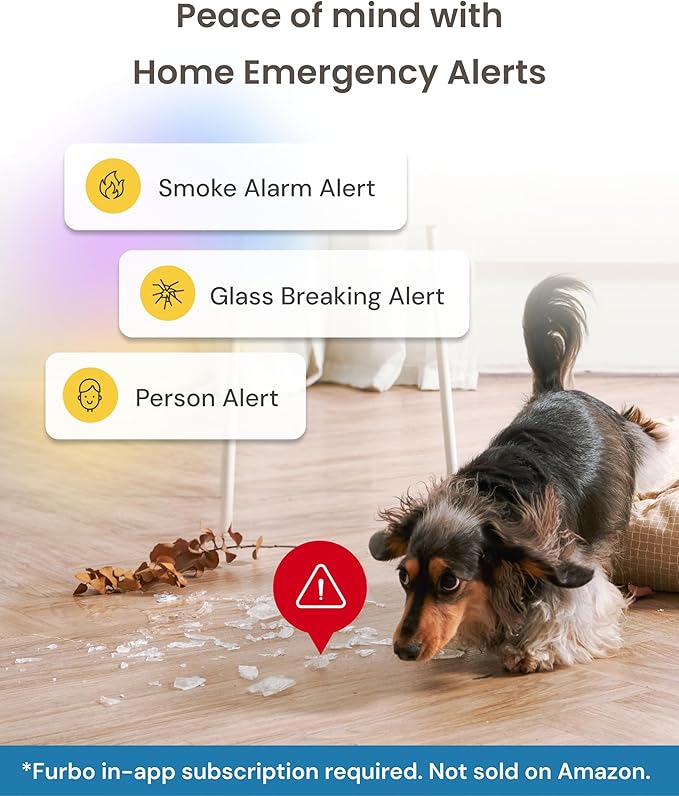 Furbo Mini Pet Camera [Subscription Required] Unlock Camera w/Paid Plan: Home Security with Dog & Cat Safety Alerts, 2-Way Audio, Mountable Smart Cam (Low Risk, 3mo Min. Cancel Anytime)