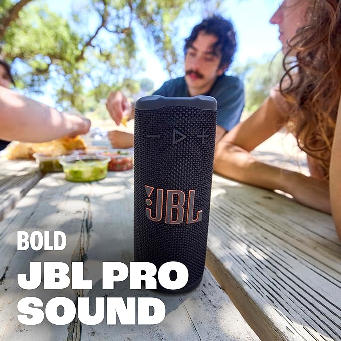 JBL Grip - Compact Bluetooth Speaker with Bold Pro Sound and Ambient Light, up to 14 Hours of Playtime, Water, Dust and Drop-Proof (IP68), & Multi-Speaker Connection with Auracast™ (Orange)