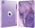 VIKESI Case for iPad Pro 12.9 6th/5th/4th/3rd Generation 2022/2021/2020/2018,TPU Shockproof Frame,Built-in Pencil Holder,Auto Sleep/Wake - Purple Marble