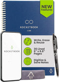 Rocketbook Core Reusable Smart Notebook, Lined Pages For School, Work and Creative Projects, Executive Size 6x8.8, Blue - Premium
